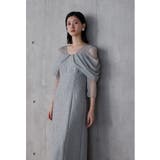 グレー | niana ニアナ オフショルダージャガードドレス | Fashion Letter