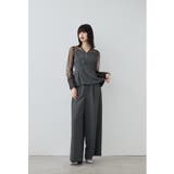 グレー | niana ニアナ 刺繍ペプラムブラウスセットアップドレス | Fashion Letter