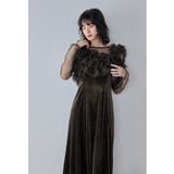 ダークブラウン | niana ニアナ ボリュームフリルレイヤードレス | Fashion Letter