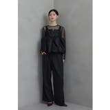 ブラック | niana ニアナ レースペプラムビスチェオーバーレイセットアップドレス | Fashion Letter