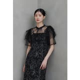 ブラック | niana ニアナ ボレロセットフラワースパンコールドレス | Fashion Letter