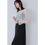 ブラック×ベージュ | niana ニアナ パールブラウスセットドレス | Fashion Letter