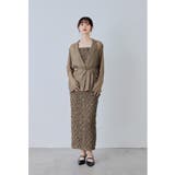 キャメル | niana ニアナ シャーリングレイヤードドレスセット | Fashion Letter