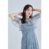 ブルー | niana ニアナ フリルブラウススパンコールレースドレス | Fashion Letter