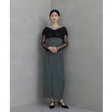 niana ニアナ シアーギャザーカラムドレス | Fashion Letter | 詳細画像3 