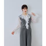 niana ニアナ レースラッフルオールインワンドレス | Fashion Letter | 詳細画像3 