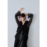 ブラック | niana ニアナ ラッフルレースガウンレイヤードドレス | Fashion Letter