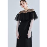 ブラック | niana ニアナ フローティングラッフルマルチスリーブドレス | Fashion Letter