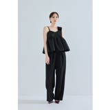 ブラック | niana ニアナ アシンメトリーリボンセットアップ | Fashion Letter