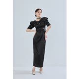 ブラック | niana ニアナ パールグローサテンドレス | Fashion Letter