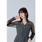 グレー | niana ニアナ 刺繍パネルアクセントドレス | Fashion Letter