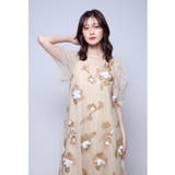 ライトオレンジ | niana ニアナ フローラルAラインドレス | Fashion Letter