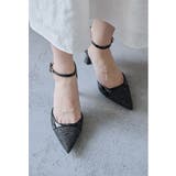 ブラック | niana ニアナ エナメルコンビグリッターパンプス | Fashion Letter
