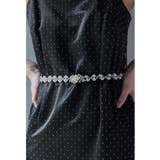 シルバー | niana ニアナ ひし形パールビジューゴムベルト | Fashion Letter