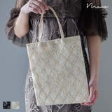 niana ニアナ 格子柄レースサテントートバッグ | Fashion Letter | 詳細画像1 