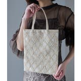niana ニアナ 格子柄レースサテントートバッグ | Fashion Letter | 詳細画像4 