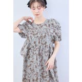 ブラウン | niana ニアナ バブルスリーブジャガードドレス | Fashion Letter