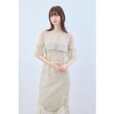 ベージュ | niana ニアナ エンブロイダリーフリルセットドレス | Fashion Letter