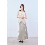 ベージュ | niana ニアナ サテンナロースカートセットアップ | Fashion Letter