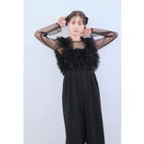 ブラック | niana ニアナ ボリュームチュールオールインワン | Fashion Letter