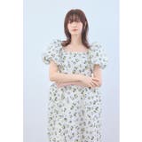 ホワイト×イエロー | niana ニアナ フラワージャガードフォルムドレス | Fashion Letter