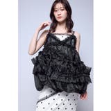 ブラック | niana ニアナ オーガンザフリルバルーンキャミ | Fashion Letter