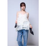 ホワイト | niana ニアナ オーガンザフリルバルーンキャミ | Fashion Letter