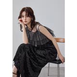 ブラック | niana ニアナ ラインストーンベロアドレープドレス | Fashion Letter