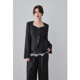 ブラック | niana ニアナ ファムぺプラムセットアップドレス | Fashion Letter
