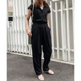 Fashion Letter ファッションレター リネン開襟オールインワン 開襟シャツ オープンカラー ジャンプスーツ セットアップ つなぎ サロペット 綿 麻 コンビネゾンフレンチスリーブ 抜き襟 スカーフ カジュアル ワイドパンツ オールインワン プ