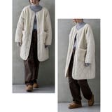 etoll エトル ノーカラーボア切替キルトコート | Fashion Letter | 詳細画像14