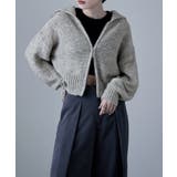 グレージュ | etoll エトル ミックスニットダブルジップカーディガン | Fashion Letter