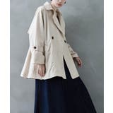 アイボリー | etoll エトル トレンチ風Aラインミドルコート | Fashion Letter