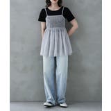 etoll エトル バックリボンチュールキャミソール | Fashion Letter | 詳細画像4