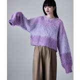 パープル | etoll エトル 3カラーショートシャギーニット | Fashion Letter
