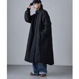 ブラック | etoll エトル キルティング切替オフラインロングコート | Fashion Letter