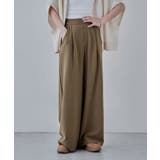 ベージュ | etoll エトル ストレッチタックワイドパンツ | Fashion Letter