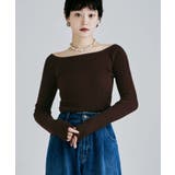 ブラウン | etoll エトル バレエネックリブニット | Fashion Letter