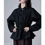 etoll エトル ウエストシャーリングペプラムブラウス | Fashion Letter | 詳細画像13 