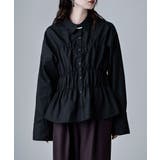 etoll エトル ウエストシャーリングペプラムブラウス | Fashion Letter | 詳細画像14 