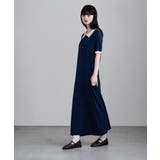 etoll エトル バイカラーポロ襟ニットワンピース | Fashion Letter | 詳細画像7 