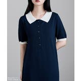 etoll エトル バイカラーポロ襟ニットワンピース | Fashion Letter | 詳細画像15 