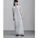 ライトグレー | etoll エトル バイカラーポロ襟ニットワンピース | Fashion Letter