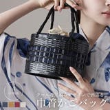 asaka アサカ 巾着付き黒編みかごバッグ | Fashion Letter | 詳細画像1