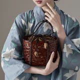 asaka アサカ 巾着付きブラウンかごバッグ | Fashion Letter | 詳細画像7 