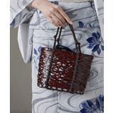 ライトブルー | asaka アサカ 巾着付きブラウンかごバッグ | Fashion Letter