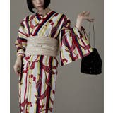 A：ストライプに鈴蘭 紅赤 | asaka アサカ 綿仕立て上がり浴衣＋しわ兵児帯 | Fashion Letter