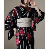 F：よろけ縞に睡蓮 | asaka アサカ 綿仕立て上がり浴衣＋しわ兵児帯 | Fashion Letter