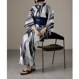 I：斜め縞に万寿菊 | asaka アサカ 綿仕立て上がり浴衣＋しわ兵児帯 | Fashion Letter