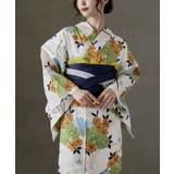 C：露芝に紫陽花 | asaka アサカ 綿仕立て上がり浴衣＋半幅帯 | Fashion Letter